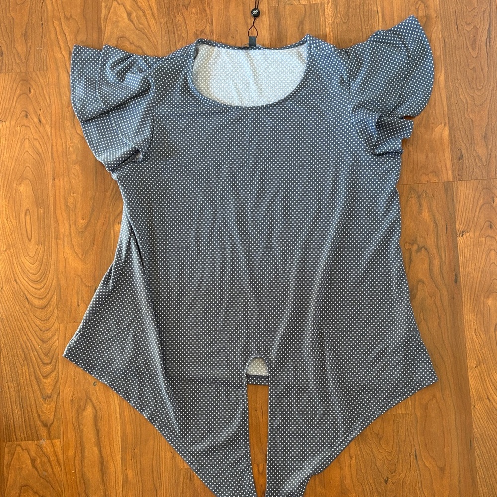 Grey Polka Dot Women's Top